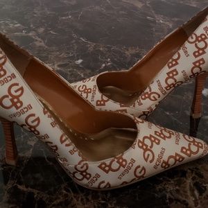 New BCBGirls Brown and Beige Dress Heels 6
